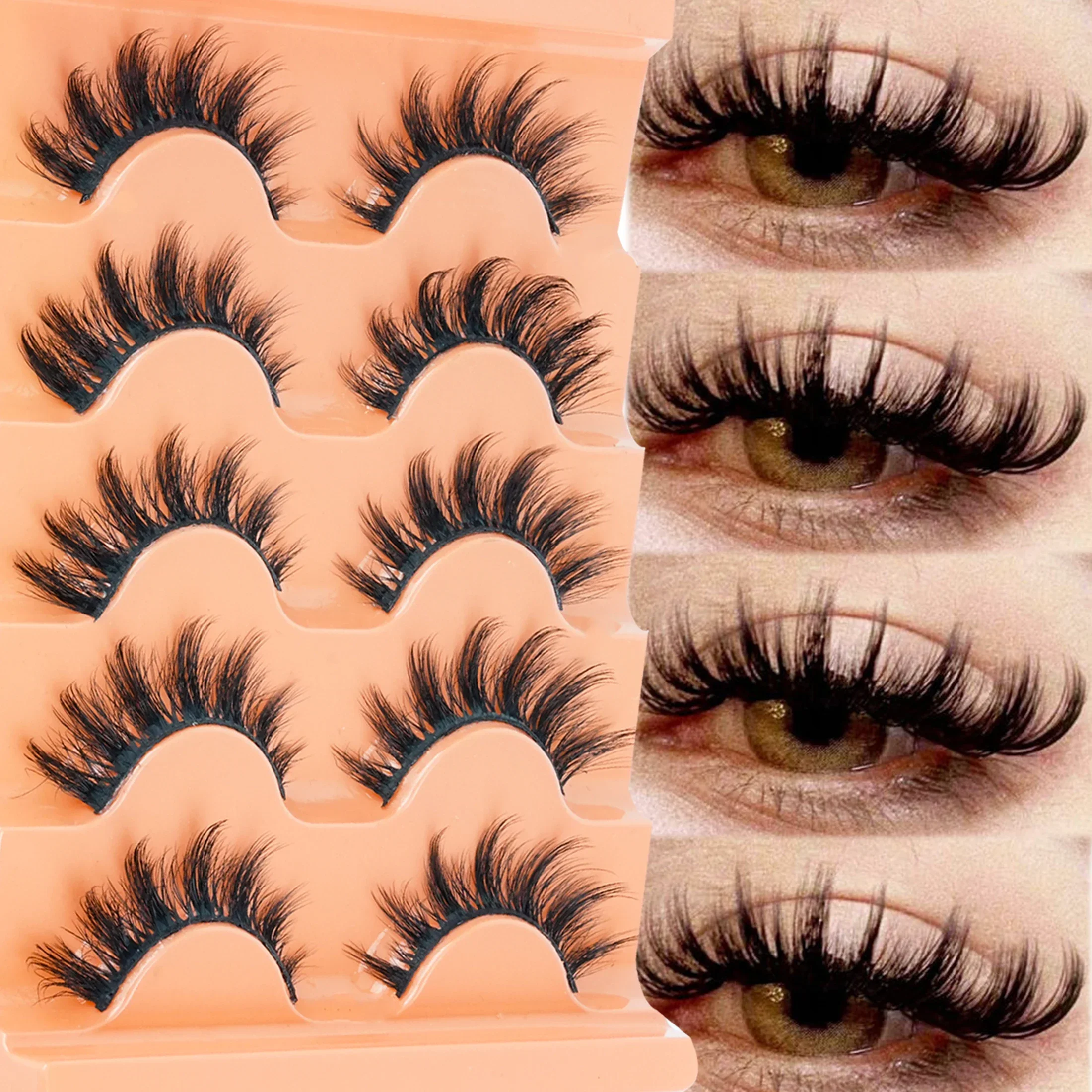 5 pares de pestañas postizas d - Beauty Makeup Women reseña y precio