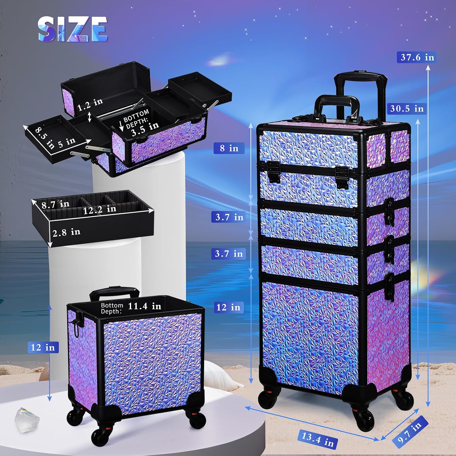 Maleta de Maquillaje con Rueda - Beauty Makeup Vanity Set reseña y precio