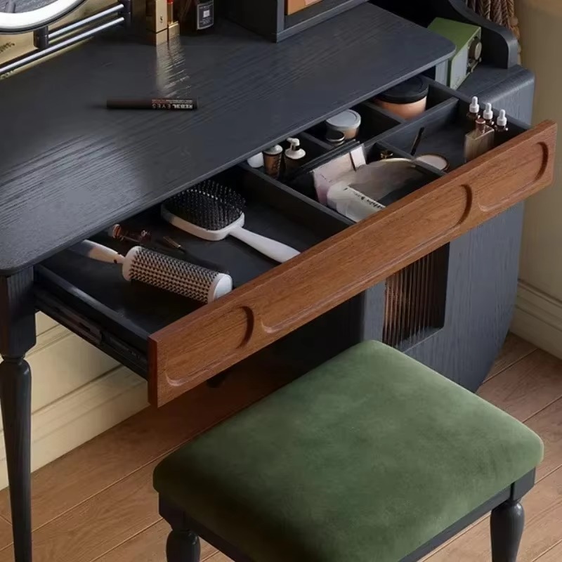 Tocador Negro Italiano con Caj - Beauty Makeup Vanity Set reseña y precio